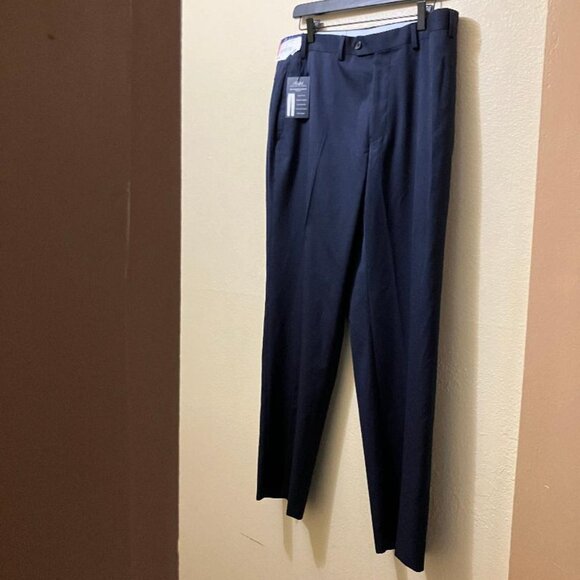 NWT Ralph Lauren Men's Comfort Flex Navy Blue Pleated Dress Pants Size 36/30 - Picture 1 of 6